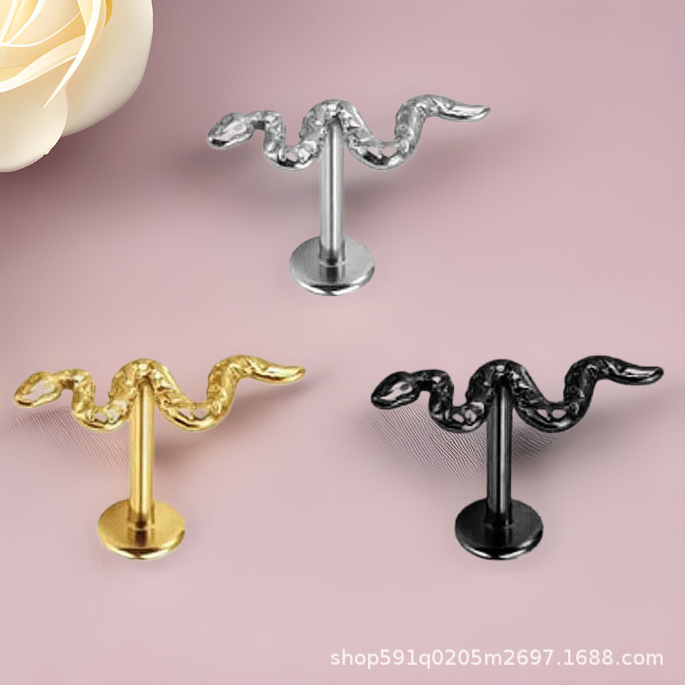 Labret piercing jewelry detail image