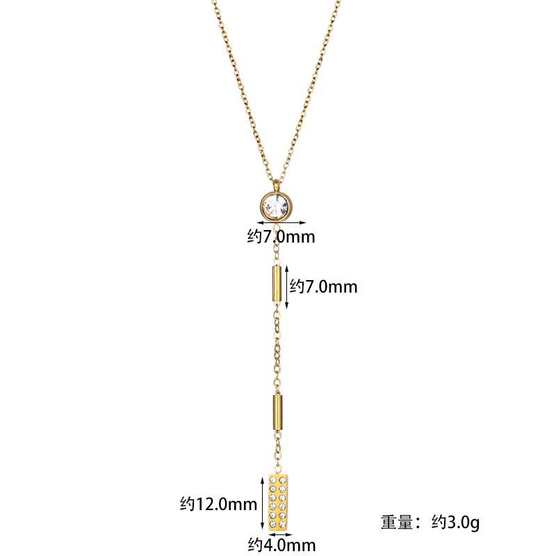 Fashion Necklace Female Tassel Clavicle Chain Female Simple Titanium Steel Necklace display picture 1