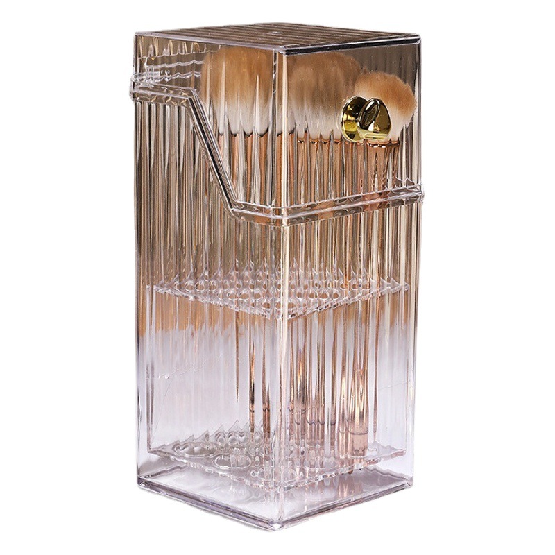 Maquillaje Cepillo tubo de almacenamiento a prueba de polvo con tapa Luz de lujo gran relleno Perla ceja Lápiz Delineador de Ojos de gran capacidad cepillo cubo