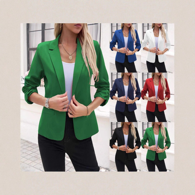 2025 Cross-Border New Women's Suit Jacket Formal Three-Quarter Sleeve Suit Jacket Business Casual Workwear