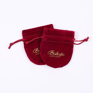 Factory Supply Jewelry Bag Thickened Necklace Ring Storage Flannel Bag Red Gift Packaging Jewelry Bag