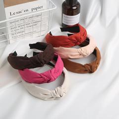 新款秋冬四面彈糖果色發箍韓國女神簡約布藝交叉純色頭箍網紅髮飾