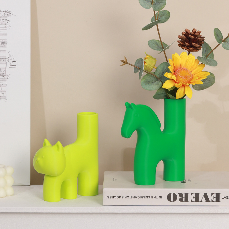 Chậu Cây Resin Bình hoa thủy canh hình động vật 3D resin, bình cây để bàn, trang trí nhà và văn phòng (RG-213)