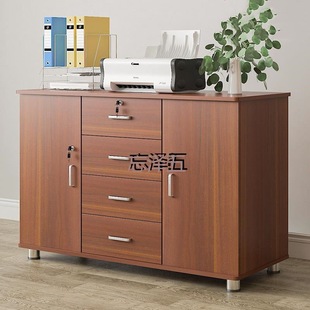 PCGS Bedside Cabinet Bedroom Economical Bedside Cabinet Small Storage Rack Office File Cabinet with Lock Three Drawer Type