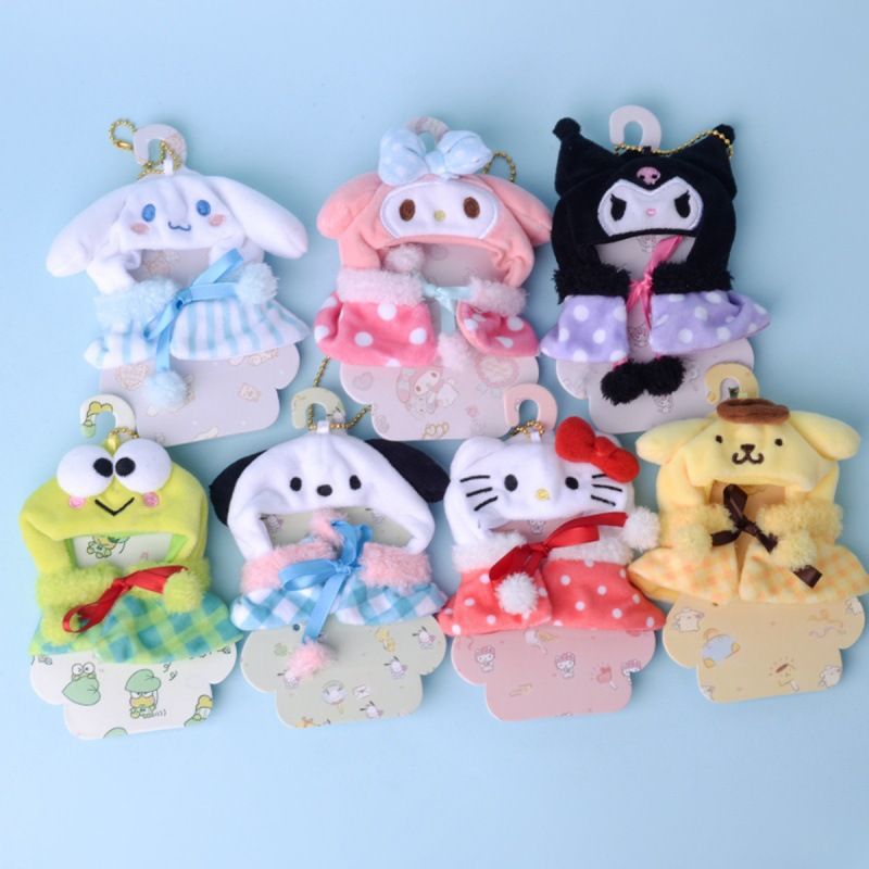10cm ropa de bebé ropa de muñeca linda de la historieta ropa de Sanrio coolomi melodía capa de felpa ropa de decoración