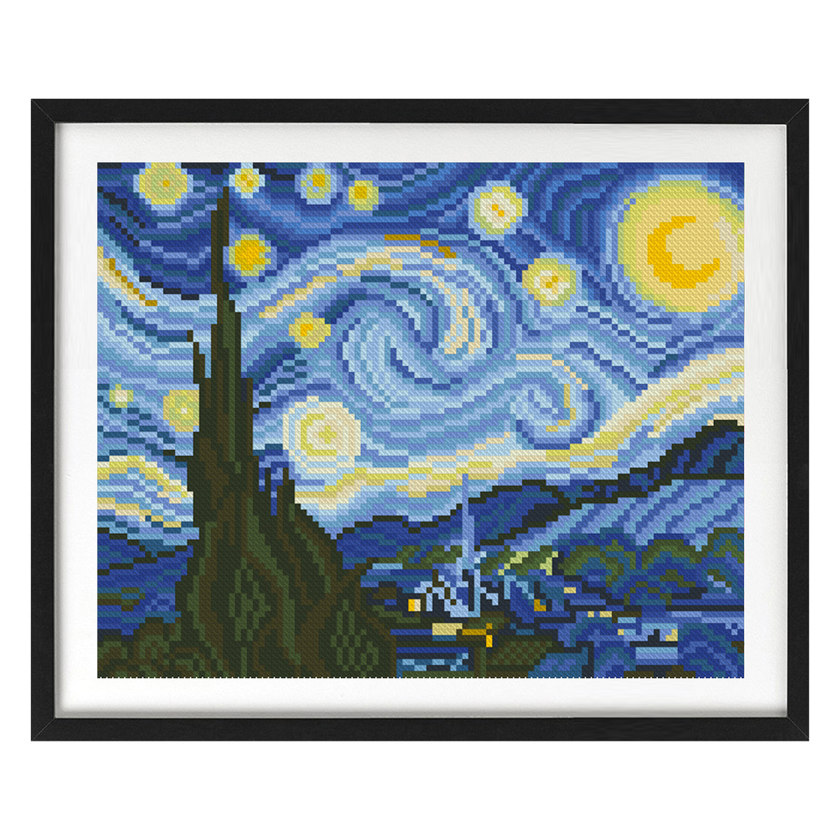 Van Gogh estrella bordada cruz transfronteriza decoración de sala de estar DIY fabricantes de paquetes de materiales hechos a mano image 5