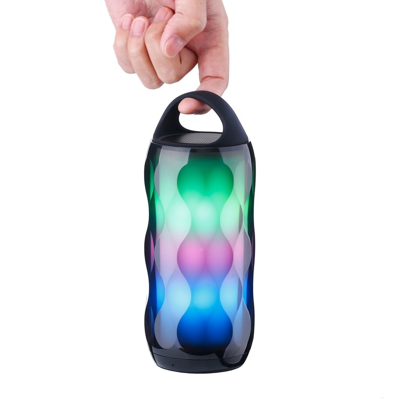 新しいホット販売カラフルな LED 雰囲気ライト Bluetooth スピーカー水滴切断面タッチワイヤレス家庭用屋外サブウーファー|undefined