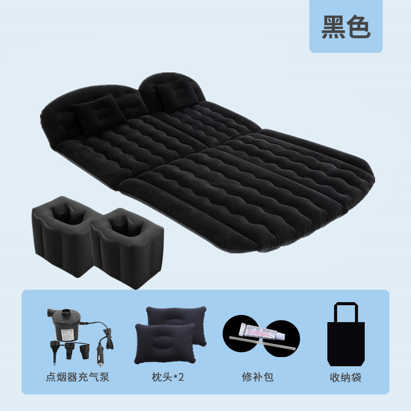 Vehicle-mounted inflatable bed: luftikid Travel Folding Storage - t-style-suv-black-with-2-square-footrests