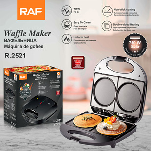 Raf European Standard Cross-Border Household Waffle Maker Pancake Maker Round Pancake Maker Non-Stick Coating Double-Sided Uniform Heating