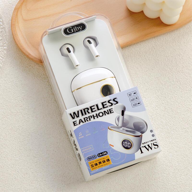Guanjia Ca-136 Earbud-Style Fashionable Electronic Display Low-Latency Stereo Tws True Wireless Bluetooth Headphones