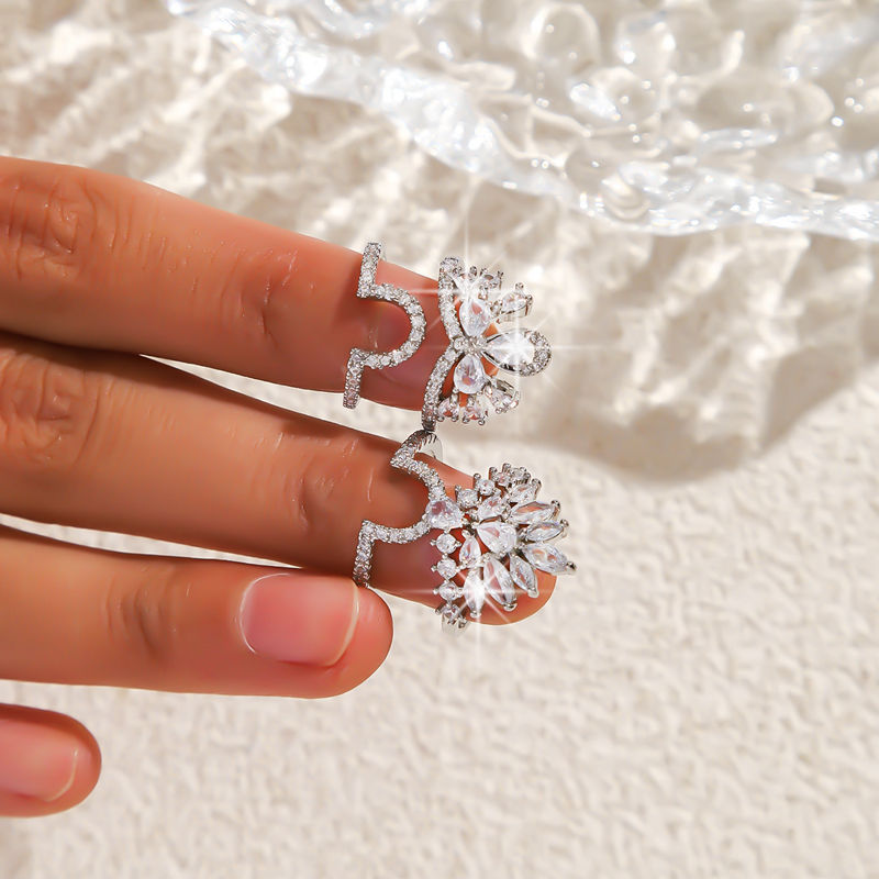 Small Niche Design Open Mouth Ring Women's Trendy Fashion Personalized Ring Sweet And Versatile Diamond Studded Index Finger Ring Bracelet_voghion.com