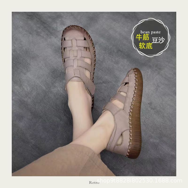 Comercio exterior transfronterizo de alta calidad al por mayor de tamaño grande suela de costura hecha a mano zapatos de mujer al aire libre casual zapatos frescos