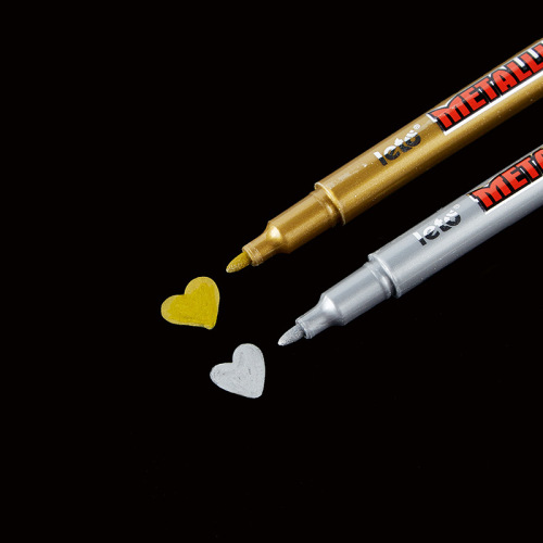 Lotto Metallic Craft Pen Gold and Silver Marker DIY Greeting Card Signature Water-Based Paint Marker Pen Batch