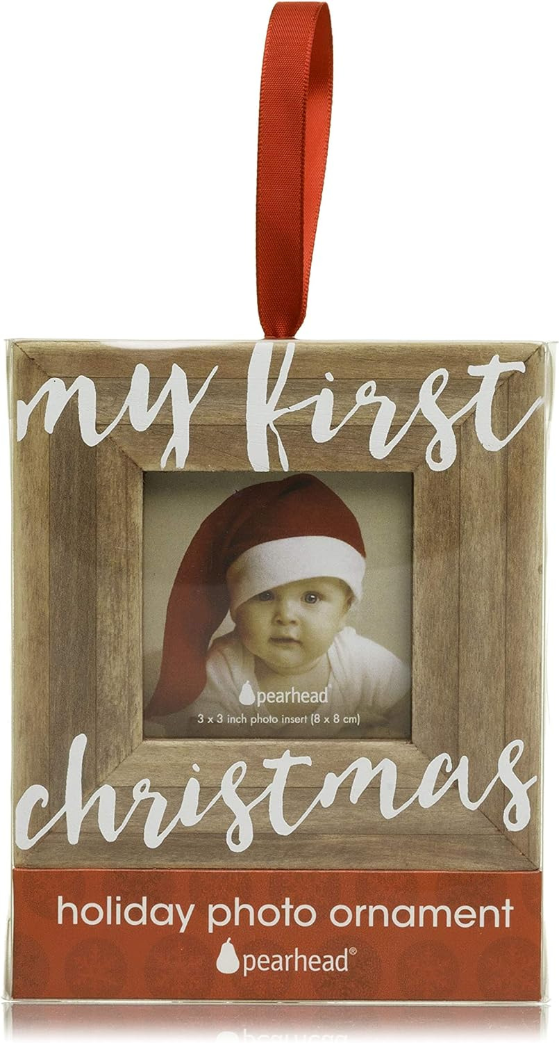 Marco de fotos de madera con cuerda colgante hogar árbol de Navidad decoración marco de fotos colgante de pared de madera foto marco conmemorativo