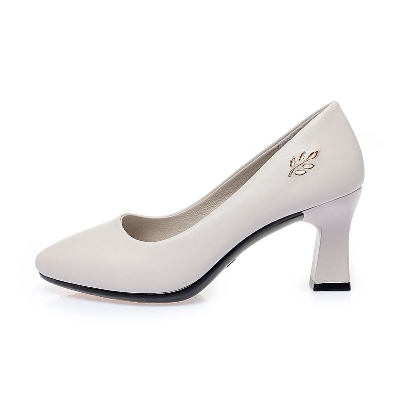 Mid-Heel Single Shoes for Women 2021 New Spring and Summer Soft Leather Women's Shoes Suitable for Middle-Aged Women with Wide Feet, High-Heeled Shoes for Mothers Mid-Heel Single Shoes for Women 2021 New Spring and Summer Soft Leather Women's Shoes Suitable for Middle-Aged Women with Wide Feet, High-Heeled Shoes for Mothers