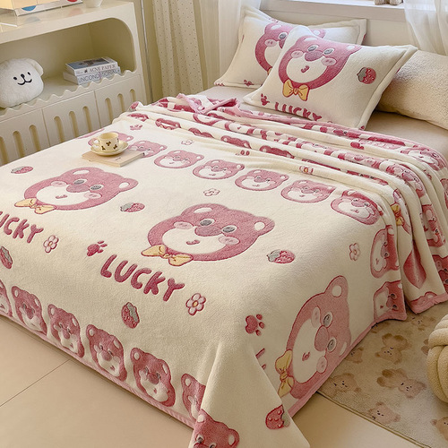 Blanket Coral Fleece Throw Flannel Blanket Cartoon Sofa Blanket Single Sheet Single Piece Air Conditioning Nap Blanket Quilt