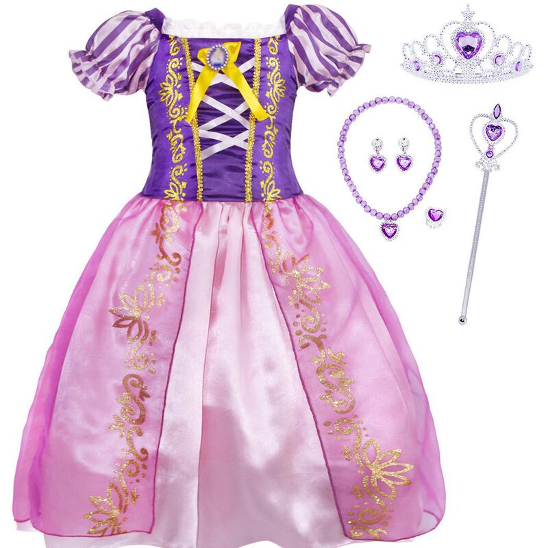 Girls Rapunzel Sleeping Beauty Purple Dress European and American Hot Selling Cinderella Classic Princess Cosplay Dress