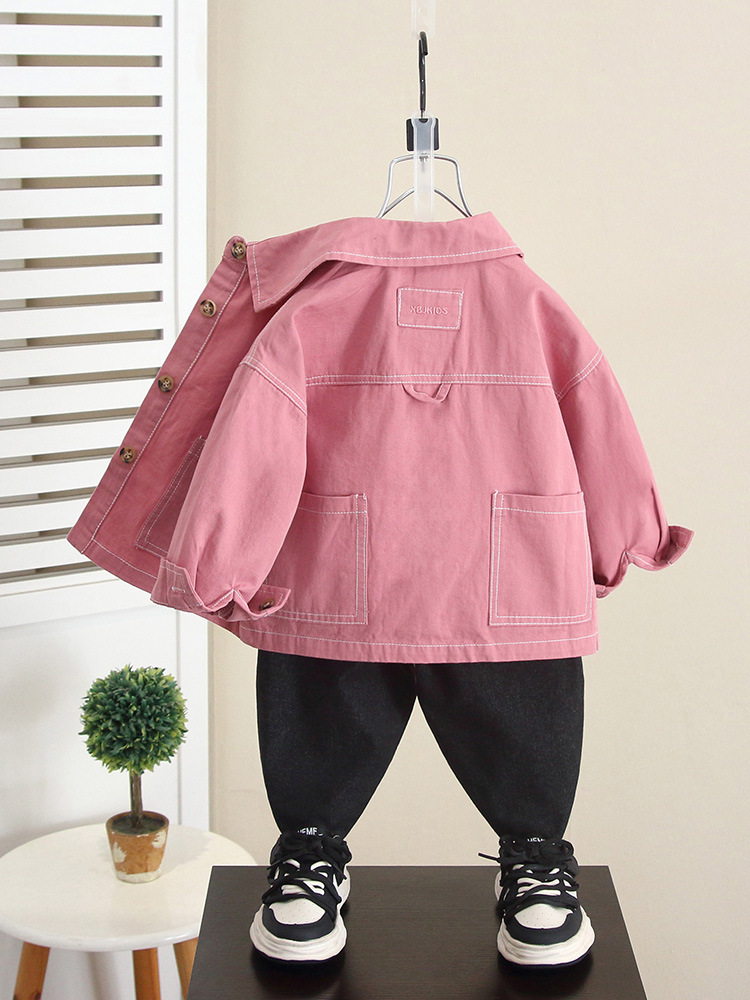 6241 Chaqueta delgada para niños Otoño 2025 Primavera y otoño Nuevo estilo para niños Chaqueta de estilo occidental Cárdigan Camisa para bebé Tendencia
