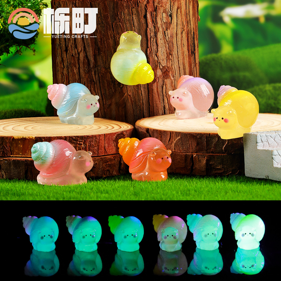 Musgo micro paisaje creativo luminoso color caracol jardinería decoración de bricolaje bolsa ciega accesorios colgantes pequeños adornos