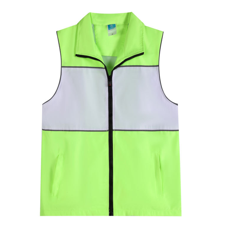Chaleco de ropa de trabajo a juego de color de tira reflectante de malla compuesta personalizado impreso logotipo bordado chaleco voluntario de la Comunidad