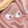 Card game, earrings, accessory, handmade, internet celebrity, wholesale