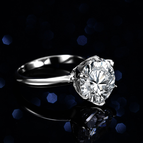 T Brand 6 Claw S925 Silver Ring with 5 Carat Moissanite, Women's Classic Dove Egg Engagement Ring