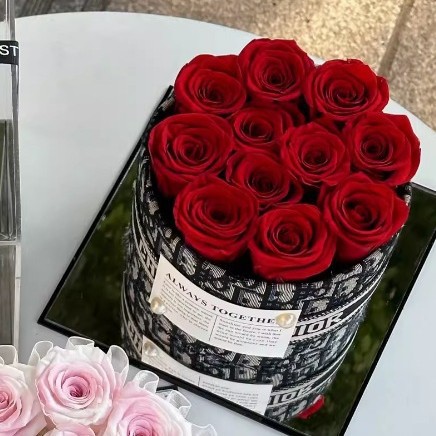 Rosa Preservada, Estilo Fragancia Pequeña, Ramo en Forma de Abrazo, Regalo Creativo para el Día de San Valentín, Adorno de Flores Preservadas de Alta Gama