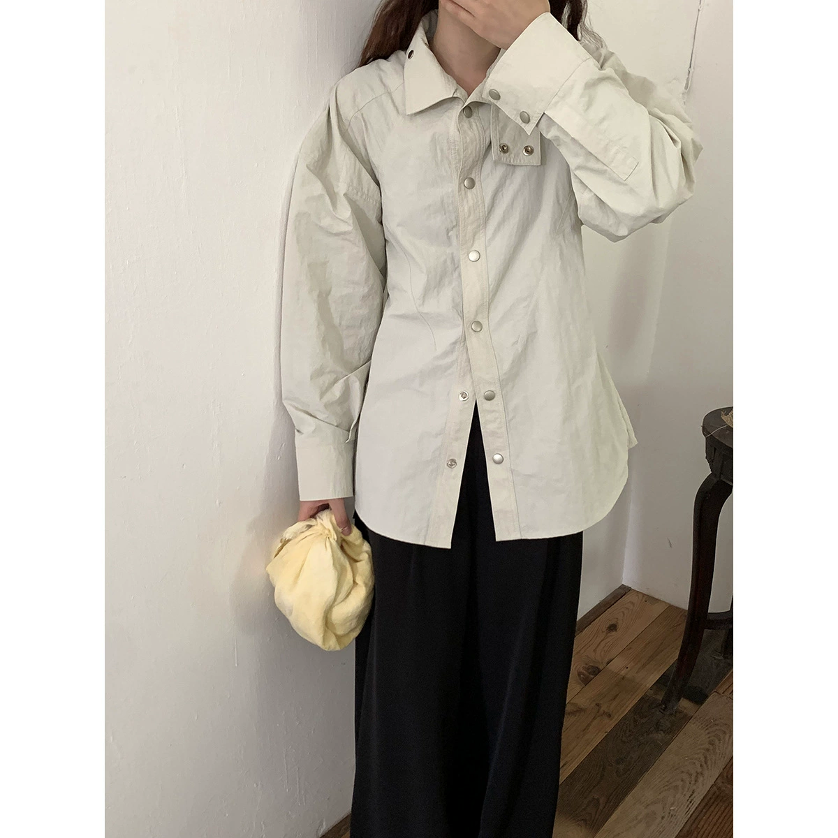 Yienou inbyin2022, осенняя новая однобортная тонкая куртка с воротником-стойкой, Женское пальто в Корейском стиле