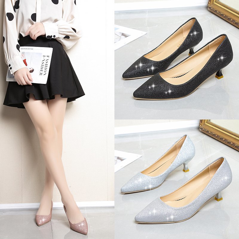 French-Style High Heels with Unique Design, 2025 Autumn New Versatile Stiletto Pointed Toe Low-Heeled Women's Shoes
