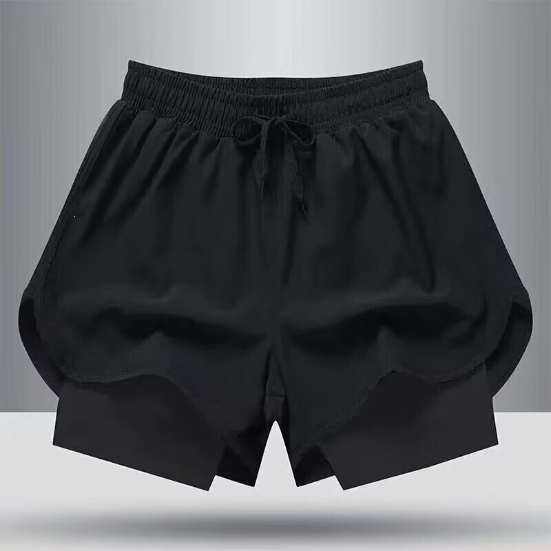 Men's summer two-piece anti-exposure running sports shorts, plus-size fitness training shorts, cheap wholesale