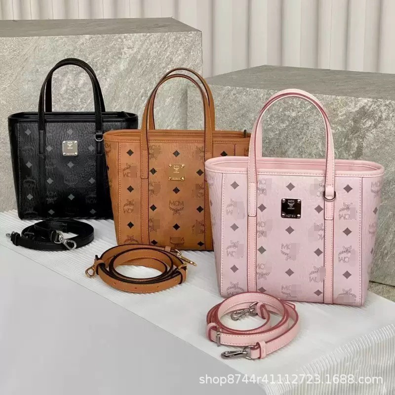 新款M家菜篮子时尚潮流印花购物袋链条手提包印花斜挎单肩托特包