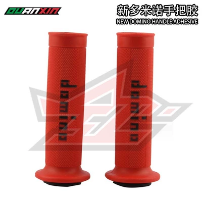 Motosiklet ləvazimatları və aksesuarları, Universal Handlebar Grips Domino - 010-black-text-on-red-background