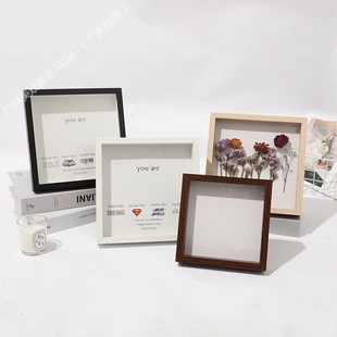Solid Wood Picture Frame 2-3-5CM Stereo Hollow Dried Flower Preservation Photo Frame diy Rose Eternal Flower Specimen Display Frame