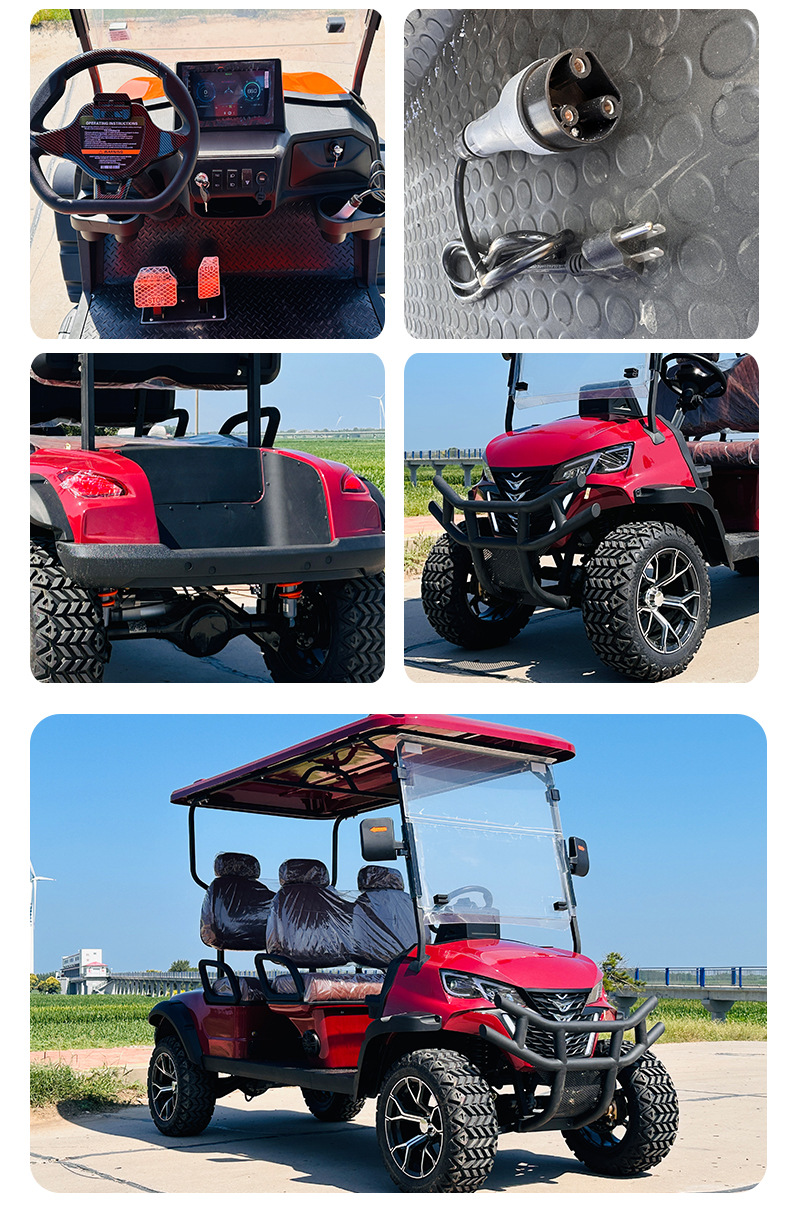 Golf Cart Vacation Hotel B&B Golf Course Scenic Spot Tourist Shuttle Bus with Two Rows of 4 Seats Electric Sightseeing Car