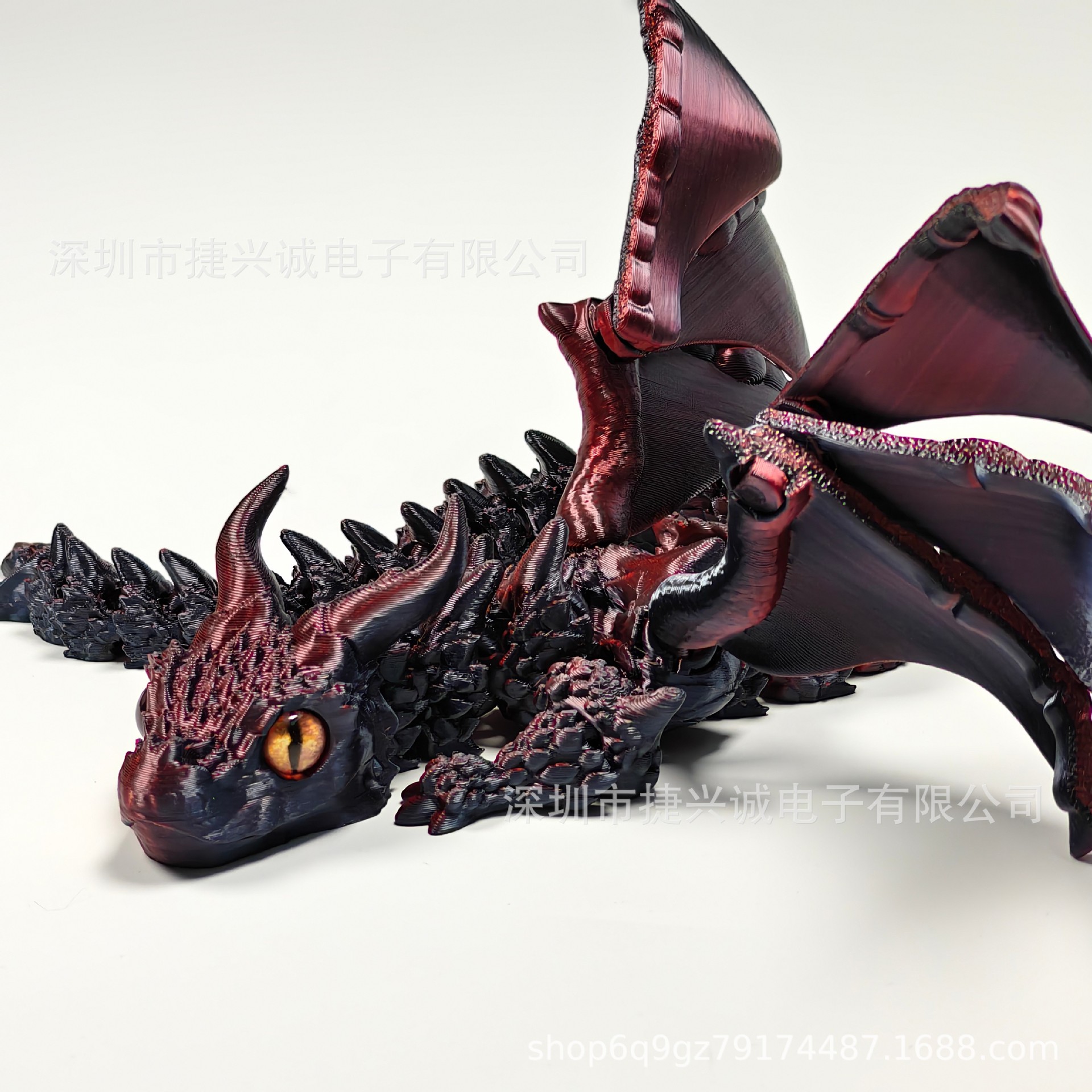 Impresión 3D de doble ángulo dragón con alas multi-articulaciones flexibles láser móvil modelo explosivo modelo de juguete infantil
