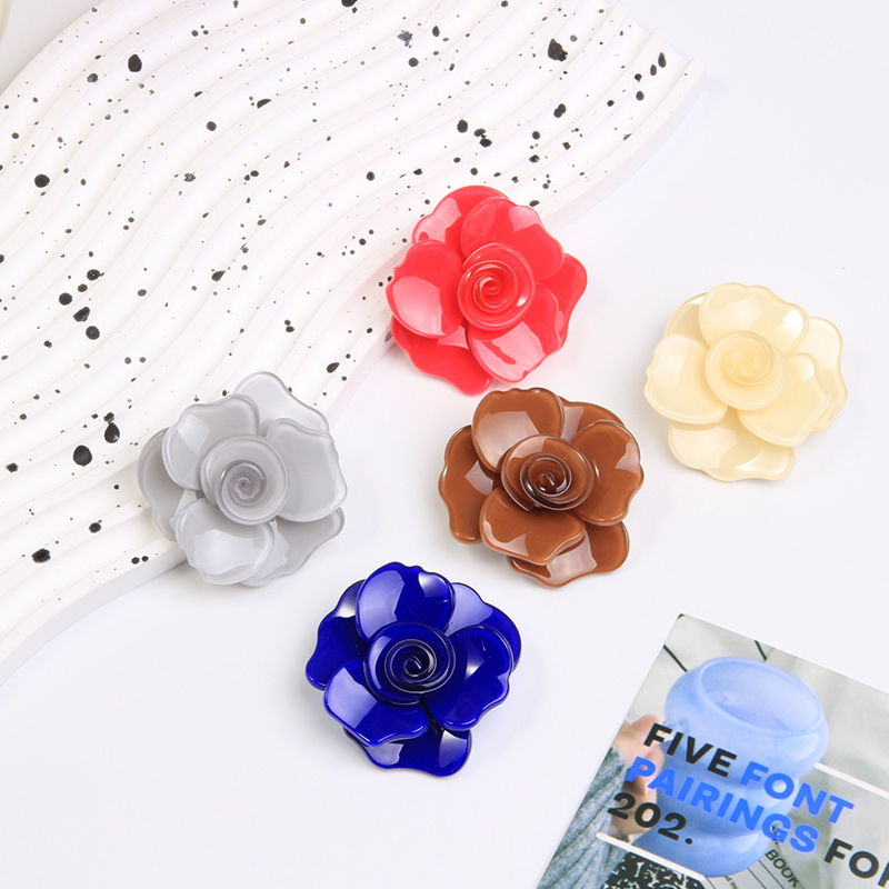 Damenbrosche Acryl Perlmutt Optik Blumen Vintage Design Accessoire_voghion.com