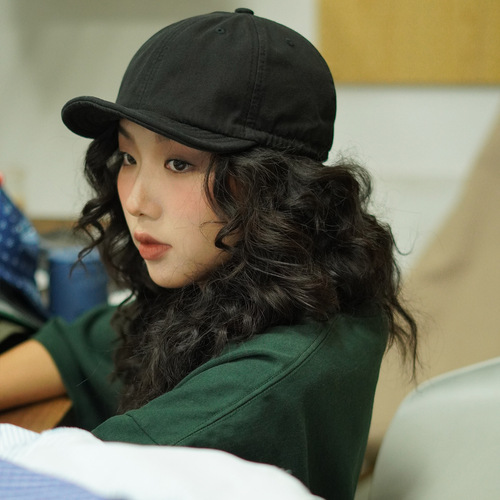 Japanese short-brim drawstring duckbill hat for men and women, versatile retro sunshade sunscreen hat, summer trendy brand soft-top baseball cap