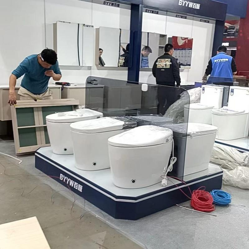 马桶展架地台卫浴洁具展台马桶道具展架花洒展板蹲便展台