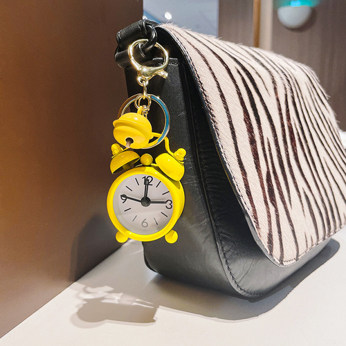 Creative function mini alarm clock keychain exquisite car pendant girls bag pendant claw machine small gift wholesale