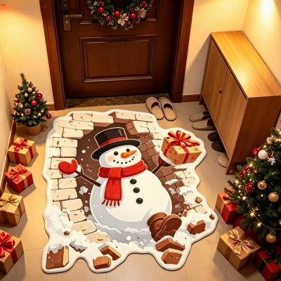 Avtomobil döşəmə paspasları Rug, Unique American-Style Holiday Decoration - de-christmas-2-7080cmimitation-cashmere-with-non-slip-plastic-bottom