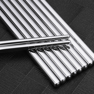 Factory spot Korean stainless steel chopsticks square household anti-scald anti-slip children adult stainless steel chopsticks set