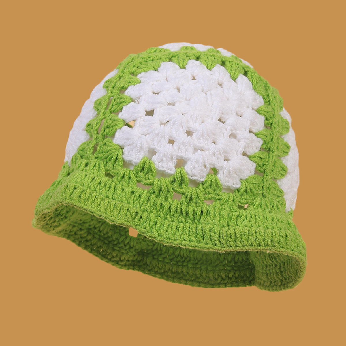 Cappello invernale in lana retrò con fiore cavo lavorato a maglia fatto a mano, cappello versatile dolce da donna autunno e inverno_voghion.com