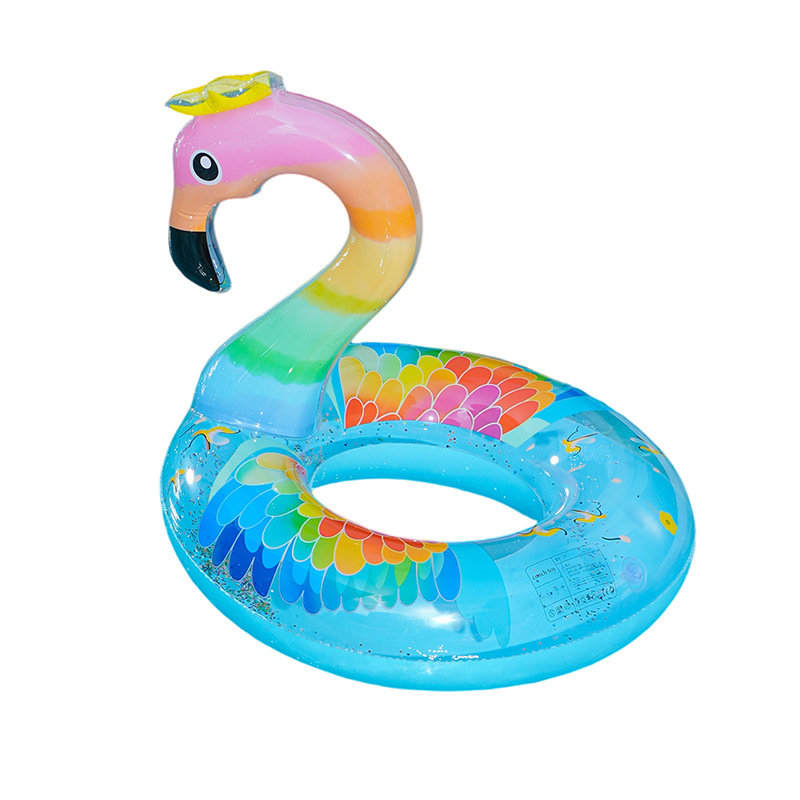 Inventario transfronterizo para aumentar el anillo de natación de flores flamencos con sequinilla, anillo de natación inflable para hombres y mujeres. image 11