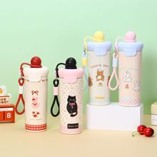 新款高颜值浮球保温杯卡通真空316不锈钢学生户外吸管水杯批发