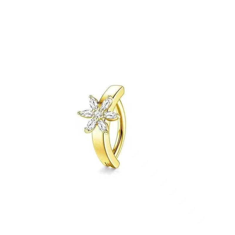 Simple Stainless Steel Unisex Zircon Navel Ring Body Piercing Jewelry Gold Plated Belly Button Ring detail image 8