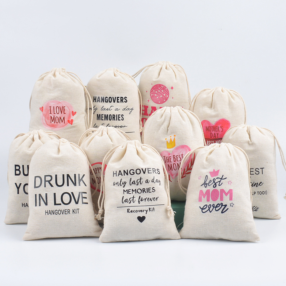 棉布急救袋十字架宿醉工具包HangoverKit Bags婚礼单身派对醒酒袋