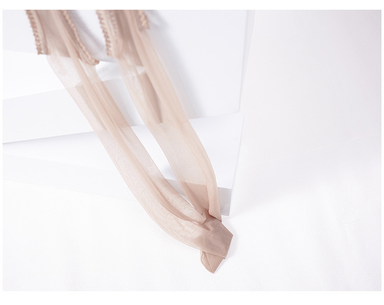 Four-Way Open Crotchless Stockings, Hollow Black Polyester Pantyhose, One Size — detail image 7