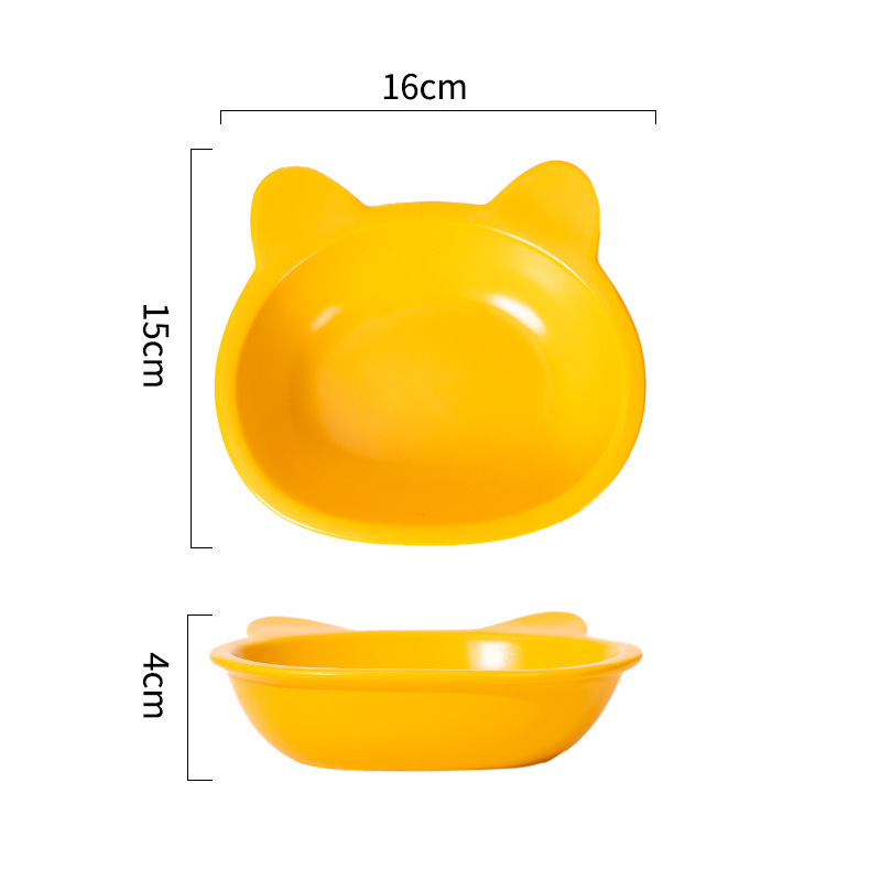 단일 고양이 귀 그릇 - 노란색 그릇