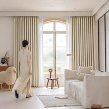 2025新款黑金丹麦丝绒轻奢窗帘纯色简约窗帘隔热防晒家用遮光窗帘