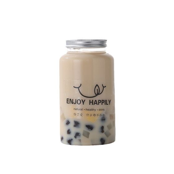 Su-craftsman Thai tea chubby cup PET disposable plastic milk tea bottle net-red dirty milk tea poplar branch nectar round shoulder bottle